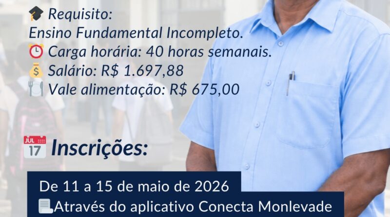 Prefeitura de João Monlevade abre Processo Seletivo para Porteiro Escolar