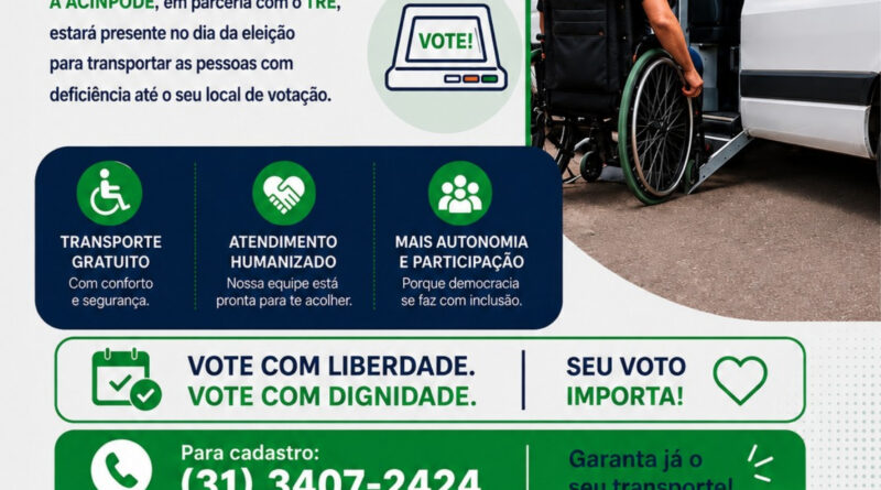 Prefeitura de João Monlevade apoia projeto que garante transporte gratuito para pessoas com deficiência no dia da eleição